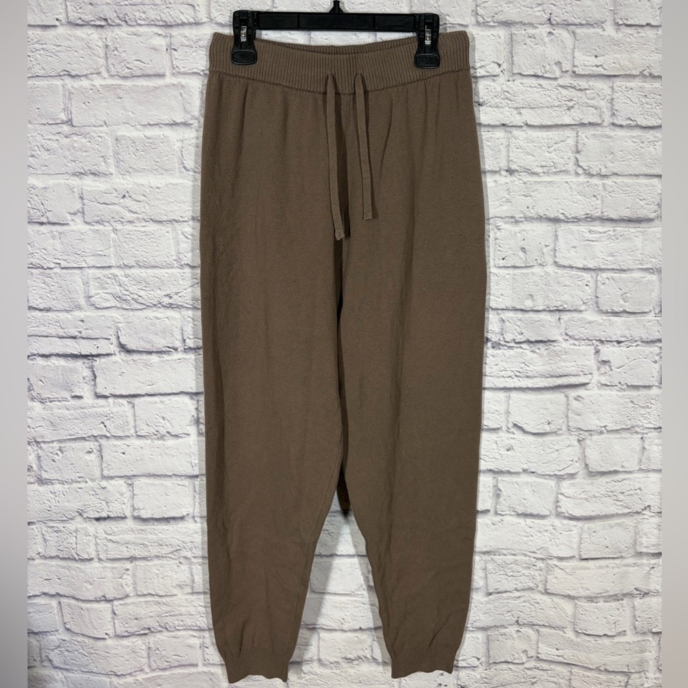 Nuuds Taupe Brown Cotton Jogger Sweatpants Elastic Waist Lounge Size L